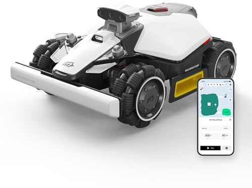 MAMMOTION LUBA Mini 2 AWD 1000 Mähroboter ohne Begrenzungskabel, Empf.1000㎡ Tri-Kamera-AI-Vision & NetRTK-Positionierung, Auto-Mapping, DropMow-Modus, 80% Steigung, Schnitthöhe 20-65mm, 10 Multi-Zonen
