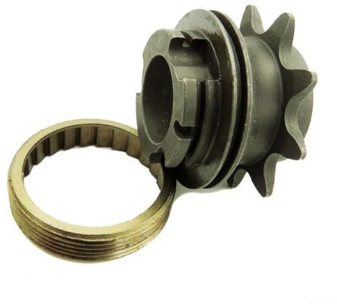 Zilimontt 9T Rear Cog Flywheel for Single-Speed Bikes, Fixie & E-Bikes — Gold Anodized, 24mm Bearing Hub, 17.5mm Inner Hole, 28mm Thickness, Compatible with Standard Threaded Freewheel