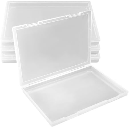 4 stycken dokumentlådor A4-plast transparent, plast bärbar | Arkivlåda A4, förvaringslåda med lock för organisation på hemmakontoret – plastlåda för förvaring av papper