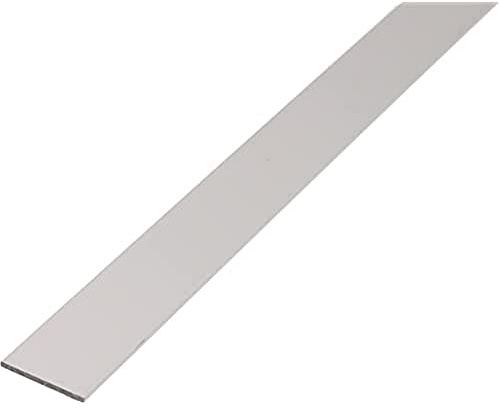 Alberts 473051 Perfil Lleno Plano, Aluminio, anodizado Plateado, 1000 x 40 x 3 mm