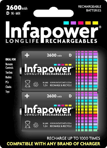 Infapower D 2500mAh with 2 Rechargeable Batteries