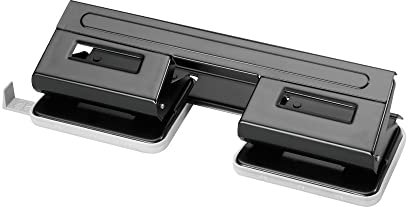 Herlitz 1610880 Doppel-Locher 1,5 schwarz mit Anschlagschiene (Doppel-Locher)