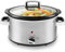 Schallen Stainless Steel Stew and Stir Slow Cooker Cooking Machine, Family Sized, Energy Efficient, Removable Ceramic Pot, Brushed Silver (7 Litre)