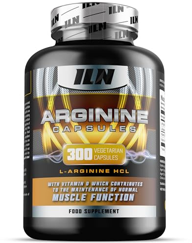 Arginine pure - L-arginine 2600 mg par portion - avec L-glutamine, vitamines B12 et D3-300 gélules végétariennes