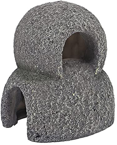 HOBBY Aquaristik Marble Cave 4 I 10 × 9 × 6 cm I Wohn- & Bruthöhle aus Kunstharz für Zwergbuntbarsche, Welse & Garnelen I Deko Höhle für Aquarienbewohner I Rückzugsort & Laichplatz