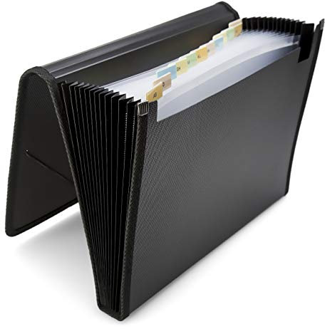 OFFICEPOINT Fächermappe A4 | Dokumentenmappe Schwarz | Fächerordner zum sicheren Aufbewahren von Dokumenten | Mappe mit 12 Fächer