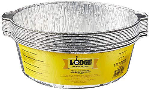 Lodge A12F12 30,5 cm Aluminiumfolie Dutch Oven Einlagen, 12 Stück, Silber
