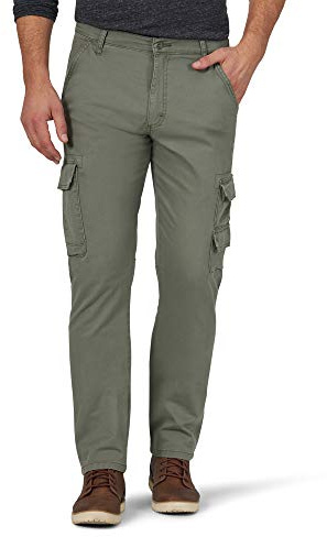 Wrangler Authentics mens Regular Tapered Cargo Pants, Dusty Olive, 33W x 30L US