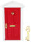 Zerodis Wooden Doll Door, 1: 12 Doll House Miniature Colorful DIY Wood Door Children Funny Toy Gift Decoration Furniture Accessories for Dolls (Red)