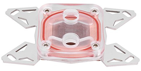 CPU Water Cooling Block, Red Copper + POM + Steel G1/4 Thread Computer CPU Water Cooler Block, with POM Cover, PC Liquid Cooler for AM4, Protect Computer from Overheating