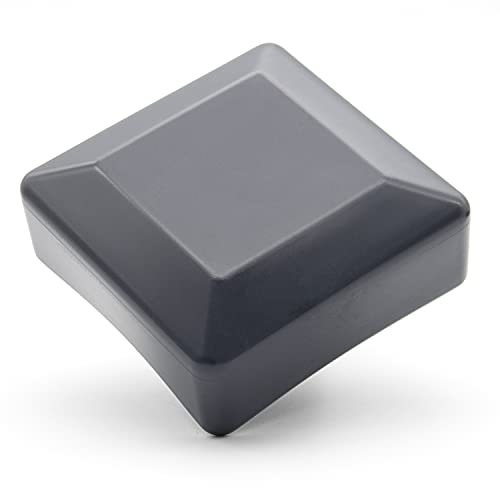 Enkotrade 4 Stück Zaunkappen Anthrazit für Außenmaß 70x70mm, Rohrkappen aus hochwertigem Kunststoff, Pyramide Quadratisch Zaunpfostenkappen Pfahl Deckel Zaunabdeckung