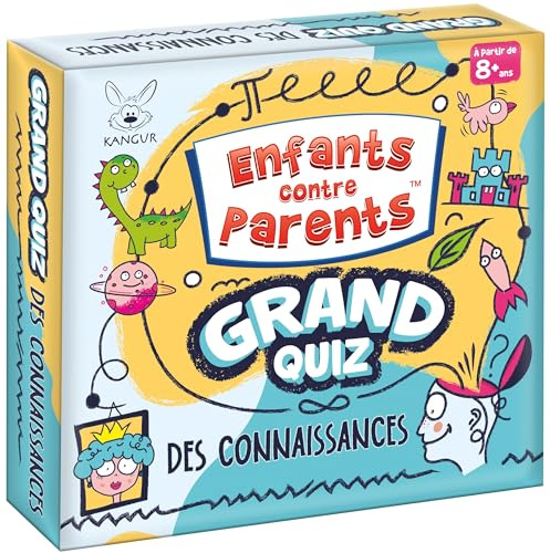 KANGUR Giochi da tavolo per bambini contro genitori grande quiz di conoscenza gioco da tavolo familiare per bambini e adulti quiz gioco di carte bambini contro genitori versione francese da 8 anni