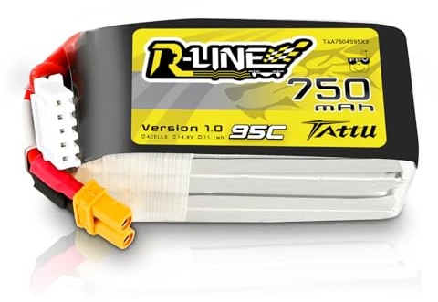 TATTU 4S 750 mAh 14,8 V 95C 4S1P Lipo batteri med XT30-kontakt för FPV Racing Quadrocopter 100 180 storlek