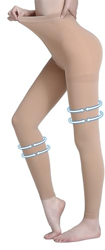 Calze a compressione medicale taglia 3XL Plus per donne e uomini, collant a compressione graduata 20-30 mmHg, calze a compressione opache senza piede fino alla vita per edema, vene varicose, volo, TVP