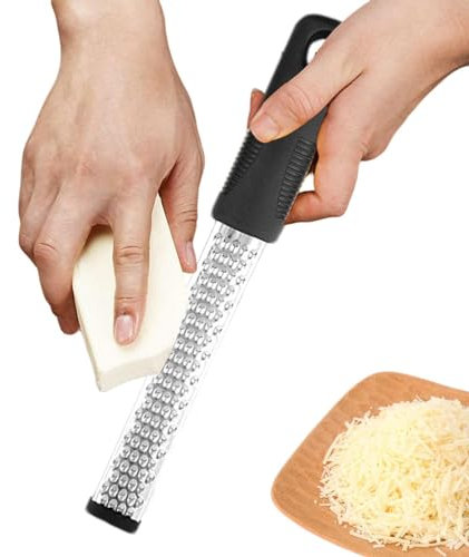 Grattugia per scorza di limone, grattugia per formaggio - Utensile Zester per barra in acciaio inossidabile con impugnatura ergonomica - Grattugia per agrumi e formaggio, grattugia manuale resistente