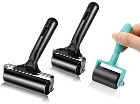 Rubber Roller, 3 PCS Printing Ink Roller Brayer Roller for Crafts Printmaking Block Printing Color Block Stamping Crafts Ink Applicator, 10cm 6cm 3.5cm