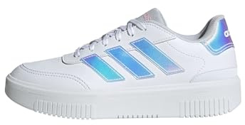 adidas Courtblock Shoes, Scarpe da Ginnastica Donna, Ftwr Bianco Ftwr Bianco Trasparente Rosa, 39 1/3 EU