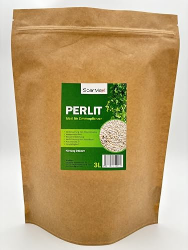 ScarMaxx - Perlite für Pflanzen 3L, Garten-Perlit Körnung 0-6 mm, Verbessert die Wasserdrainage, Expandierte Perlite, dient zur Wasserspeicherung, Bewurzelung oder Anzucht