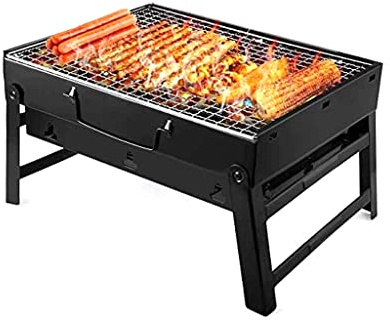 PNAJFUEL Bbq Grill Fällbar Bärbar Grill Kolgrill Rostfritt Stål Små Mini Bbq-Verktygssatser För