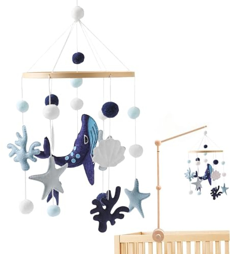 Zhadyu Mobile pour Berceau - Tour de Lit Thème Océan - Jouet Voyage Éveil Crèche Garderie Enfant Chambre Berceau Chevet