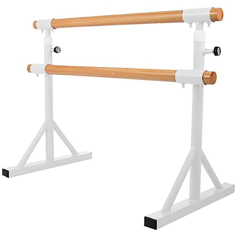 ZGHQHCDRH Barra de Ballet, Barra de Ballet Madera Doble Poste Estiramiento Baile Ajustable portátil Independiente for Adultos y niños Estudio en casa Gimnasio Equipo Ejercicio(1.5m)