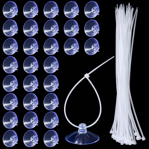 Zyghjort Set di 30 ventose per acquario e 50 pezzi con cerniere regolabili, set di cavi per acquario, ventose, accessori per tubi d'aria, decorazioni, esteri di gamberetti e amache per rettili