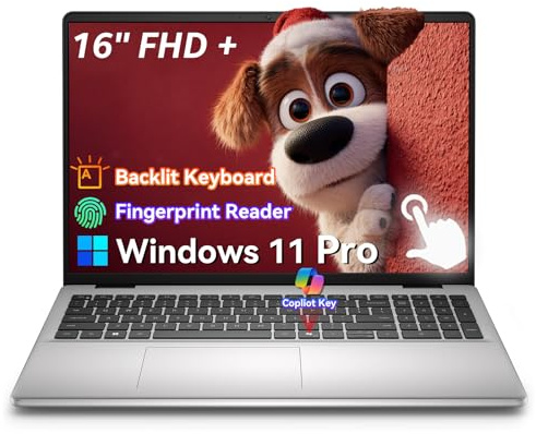Dell 16 Touchscreen Laptop DC16251, Intel Core 7 150U(up to 5.4 GHz), 32GB DDR5, 1TB SSD, 16:10(1920 x 1200) 300 Nits Display, Fingerprint & Backlit KB, Win 11 Pro, Copilot Key, for Business & Student