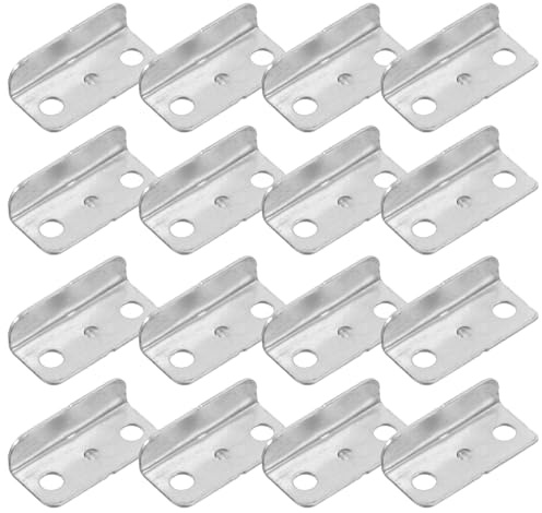 Générique Lot de 20 Gâches Métalliques en L à Angle Droit pour Tiroirs, Plaques de Verrouillage Robustes pour Armoires et Bureaux à Domicile, Accessoires de Serrure de Meuble, Protection