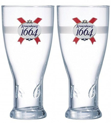 Kronenbourg 1664 Pint Glasses CE 568ml/20oz (Set of 2) by Kronenbourg 1664