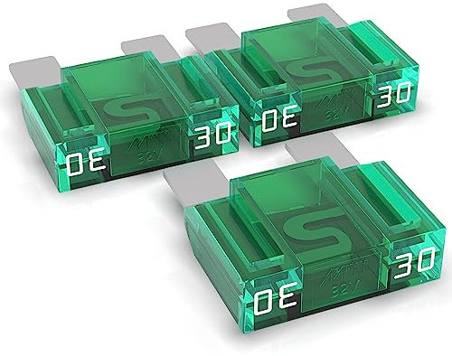 AUPROTEC Maxi Flachstecksicherung 20A - 80A Stecksicherung Schmelzsicherung Auswahl: 30A Ampere grün, 3 Stück