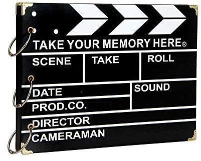 ThxMadam Selbstgestalten zum Fotoalbum Scrapbook Album Foto Buch Vintage Hochzeit Gästebuch 60 Schwarze Seiten für Weihnachten Geburtstag Jahrestag Geschenk für Mutter Frau Mann Freund(Director A)