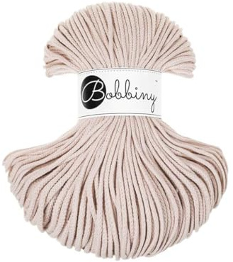 Bobbiny Geflochtene Makramee-Schnur, 3 mm, 100 m, Nude