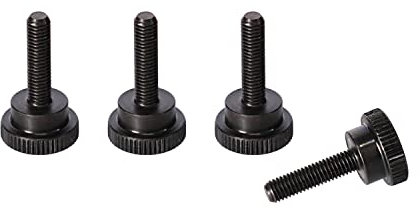 Precisiongeek Schwarz Stahl, Schwarzoxid Ansatzschraube Rändelschrauben M8 x 19mm (4 Stück)