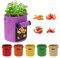 Ohiyoo Potato Grow Bags 15 Gallon, 6 Pack Vegetable Growing Bags with Handles and Window Flap, Garden Multicolor Breathable Felt Fabric Plant for Potatoes Vegetables Tomato Carrot Onion
