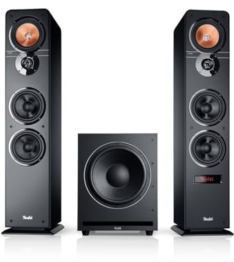 Teufel Ultima 40 Active Club Edition - Potente sistema di altoparlanti 2.1 con potente subwoofer, Bluetooth, Dolby Audio, HDMI ARC CEC, altoparlanti da pavimento a 3 vie - nero
