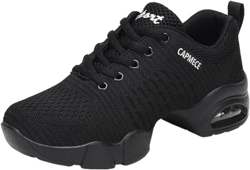 Zapatillas de Deporte Jazz para Mujer Zapatillas Baile Jazz Latino Mujer Zapatos de Entrenamiento de Danza de Caminar Deportiva de Malla Cojín de Aire Fitness Sneakers (Tanz-J31, 43EU)