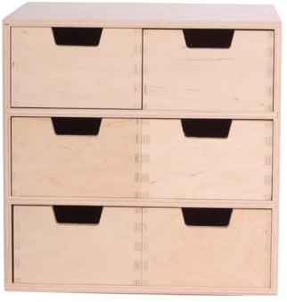 Schubladen-Box aus Holz – Elegante Minikommode für vielseitige Aufbewahrung | Premium Qualität, natürliche Materialien, für Schmuck, Dokumente, Kosmetik, Spielzeug | 28,5 cm x 20 cm x 28,5 cm