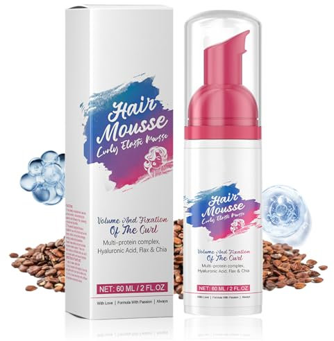 Allony Schaumfestiger Locken,Lockenschaum,Lockenspray für Naturlocken,Verleiht Natürlichen Locken Form für Flexible, Definierte Locken Ohne Frizz,Tiefe Feuchtigkeitsversorgung-60ml