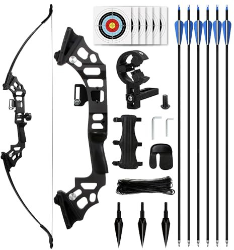 SERfawnCH Pfeil und Bogen Set Recurvebogen Set 30/40LBS 51 für Rechtshänder Erwachsene - Bogenschießen Sportbogen Anfänger Set