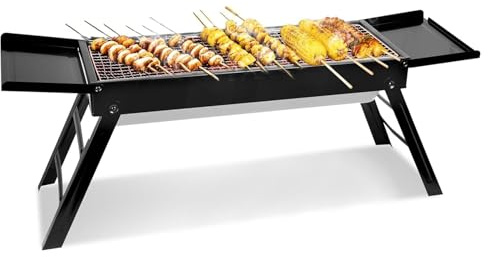 Parrilla de carbón portátil, plegable, equipo de barbacoa portátil para picnic, senderismo, portón trasero, playa, camping, mochilero