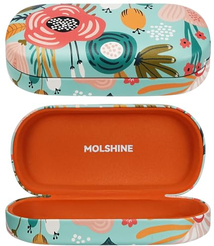 Molshine Custodia per occhiali da sole con guscio rigido, custodia classica grande per donne e uomini, occhiali da sole e da vista, M