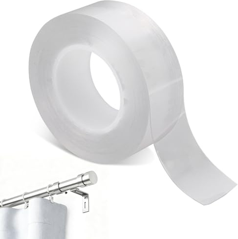 Cinta Deslizante para Aro Cortina, Cinta Deslizante para Barra de Cortina Transparente Suave y Silenciosa Fácil de Deslizar Evita Que se Quede Colgado la Barra (5 m)