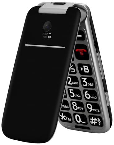artfone G3 Nero - 4G Telefono Cellulare per Anziani丨Flip Telefoni Cellulari con Tasti Grandi丨2.4 Display丨Funzione SOS丨Volume Alto丨Chiamata Rapida丨Batteria da 1300 mAh丨Base di Ricarica丨Bluetooth丨USB-C