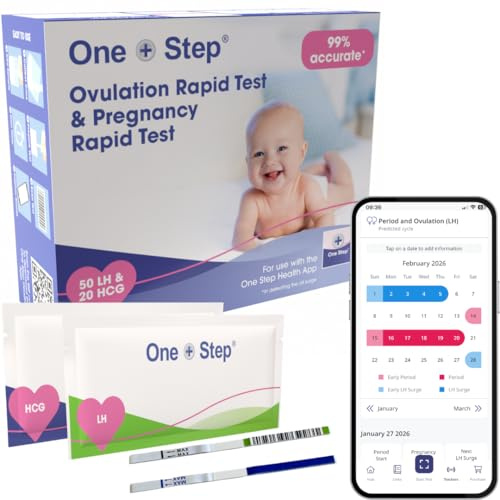 Ovulation & Pregnancy Test Kit – 50 LH Ovulation Tests & 20 hCG Pregnancy Tests – One Step – Scan & Track with App – Fertility Kit