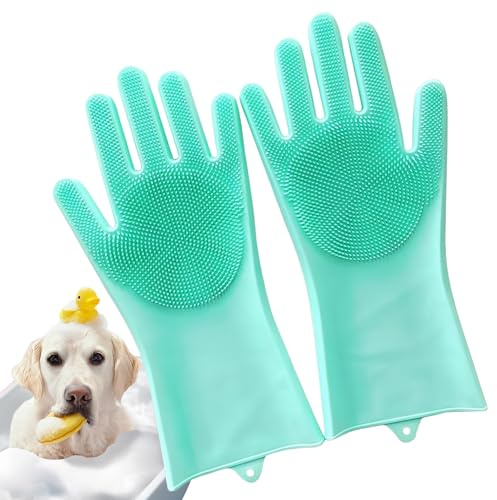 URYVAIW Guanti da Toelettatura per Animali Domestici, Guanti Bagno in Morbido Silicone per Lavare i Cani, Attrezzatura per la Pulizia del Cane, per Cani Gatti Coniglio
