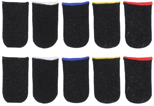 COHEALI Dedales para Juegos de Teléfono 10 Piezas Funda para Dedos de Nailon Transpirable Protección Antideslizante Funda para Pulgar Accesorio Gamer para Móvil Color Color Aleatorio