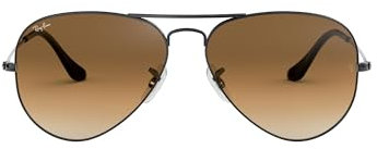 Ray-Ban Damen Aviator Sonnenbrille, Braun (Gestell: Gunmetal, Gläserfarbe: Braun Verlauf 004/51), Large (Herstellergröße: 62) EU