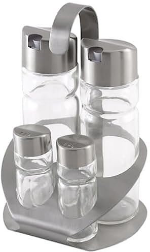 MONIX Sabor | Huilier/Vinaigrier Acier Inoxydable et Verre 4 Unités