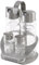 MONIX Sabor Vinagreras de acero inoxidable y cristal, 4 unidades
