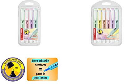 STABILO Swing cool pastel edition highlighters, set of 4, PET case, you will receive 1 pack, package contents: 4 cases.